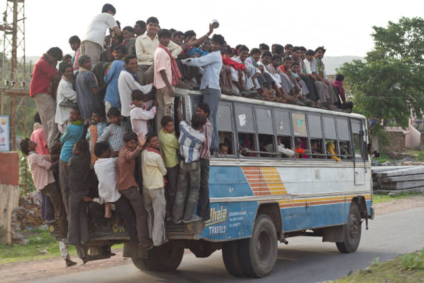 Overcrowded bus in india