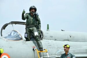 IAF chief flies MiG-21 amid final farewell.