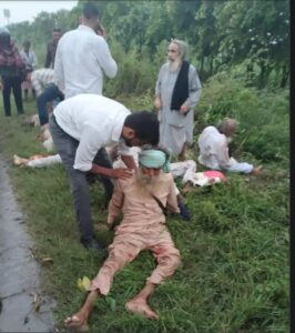 Collision between a Haryana Roadways bus and a vehicle.
