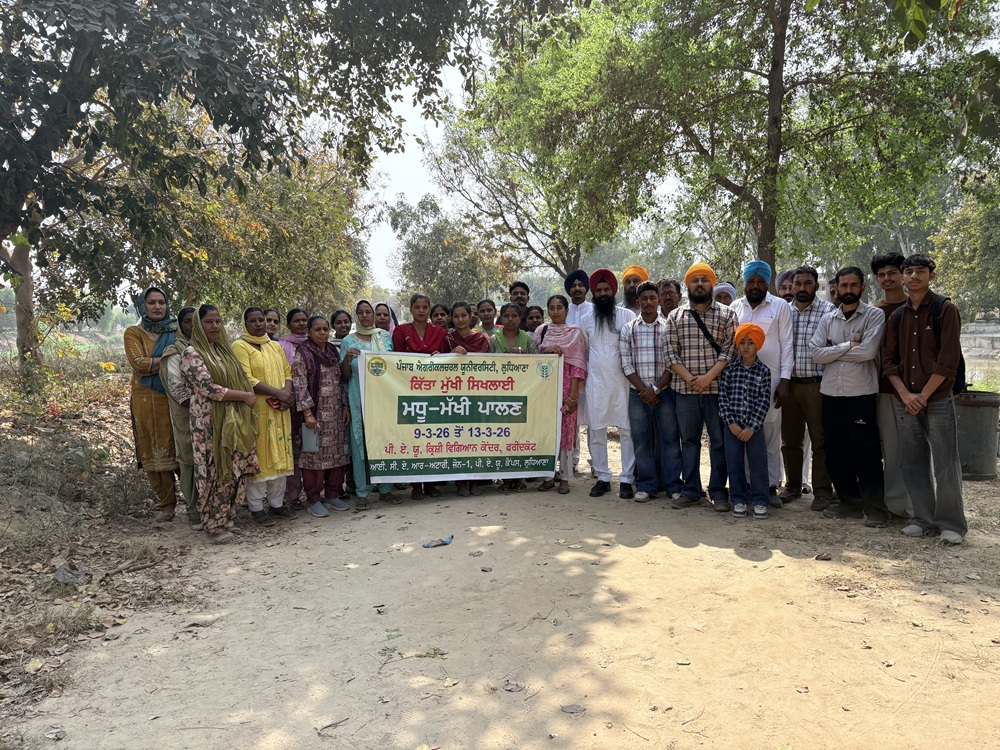 ਕਿ੍ਸ਼ੀ ਵਿਗਿਆਨ ਕੇਂਦਰ ਫਰੀਦਕੋਟ ਨੇ ਮਧੂ-ਮੱਖੀ ਪਾਲਣ ਦਾ ਸਿਖਲਾਈ ਕੋਰਸ ਲਗਾਇਆ